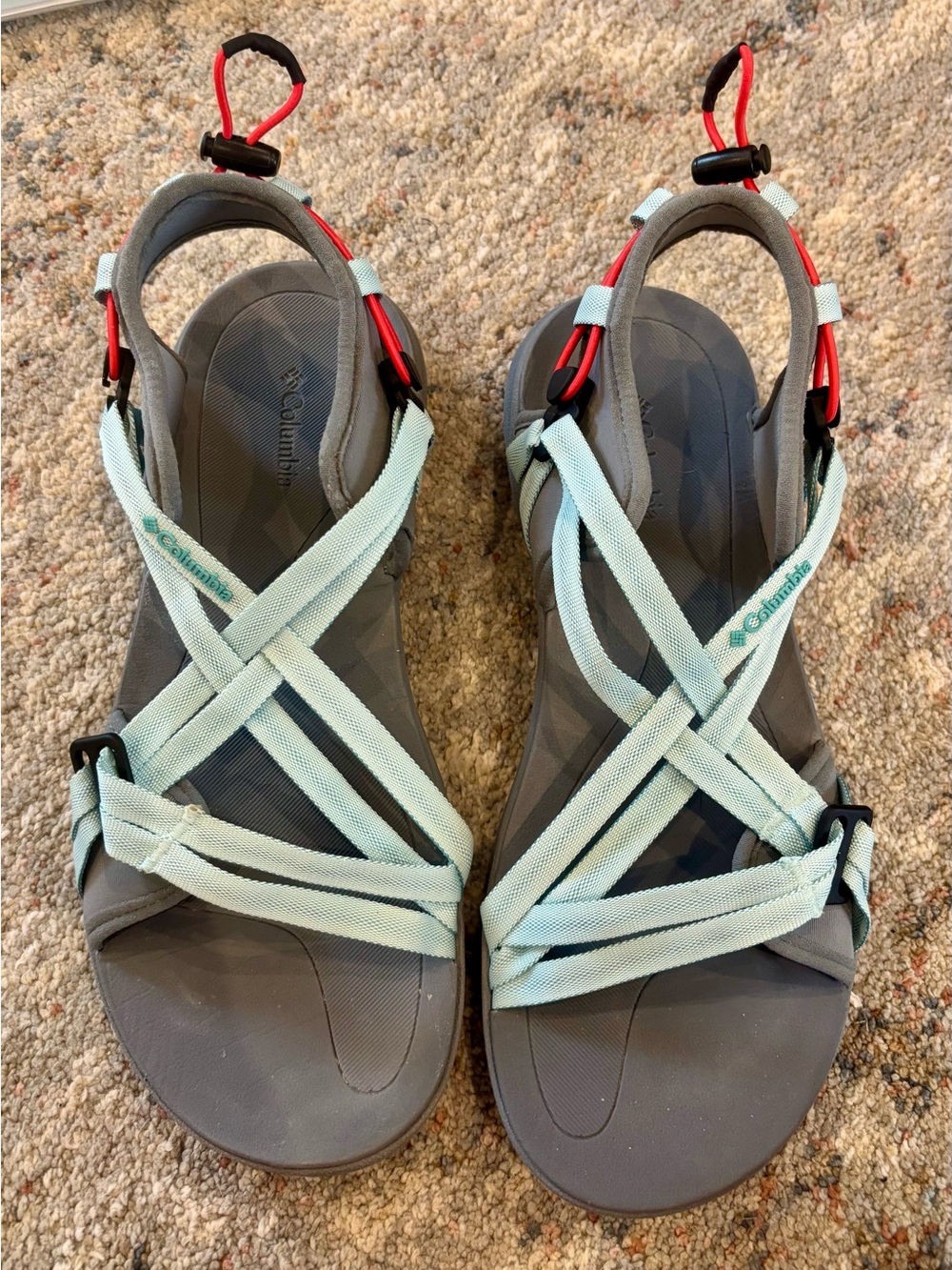 Columbia Women's Light Blue Strappy Outdoor Sandals with Gray size 8